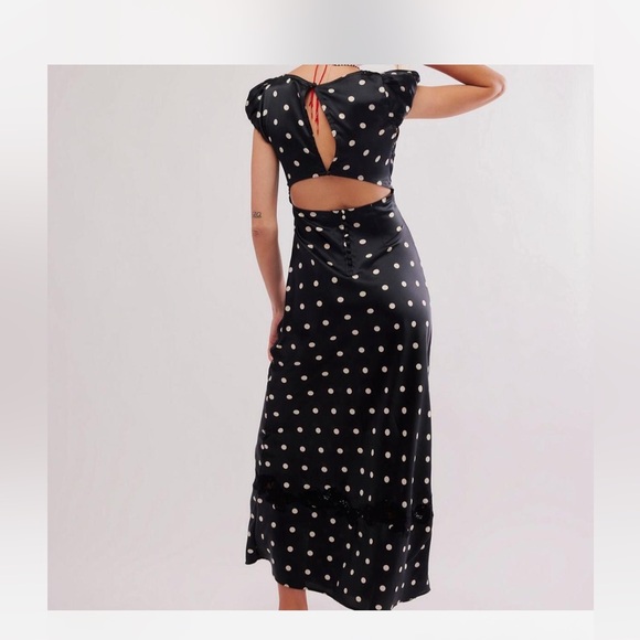SOLD - Free People Butterfly Babe Midi Dress Black and White Comb - Picture 3 of 6